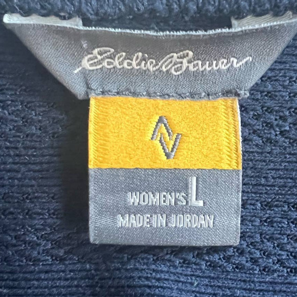 Eddie Bauer Textured Scoop Neck Top, Quarter Length Sleeve, Blue, Large - Picture 7 of 11